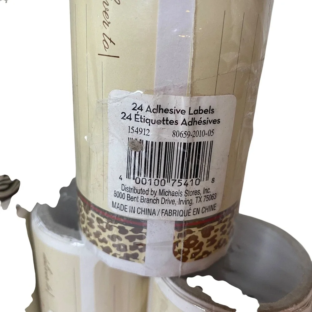 Adhesive Inventory Labels Lot‎ 168ct Animal Print Belong-To Deliver-To 2.5x3.5